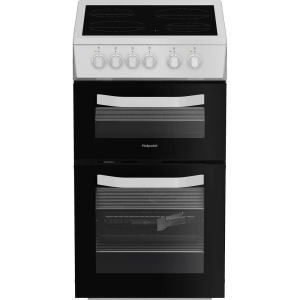 Hotpoint HTE5VCW White Electric Twin Cooker 50Cm - 63L With Ceramic Hob