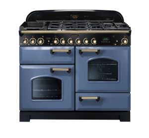 Rangemaster CDL110DFFSB/B 129580 Classic DL 110 Dual Fuel STONE BLUE/BRASS