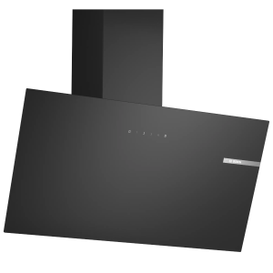 Bosch DWK85DK60B Angled Glass Chimney Hood Black glass