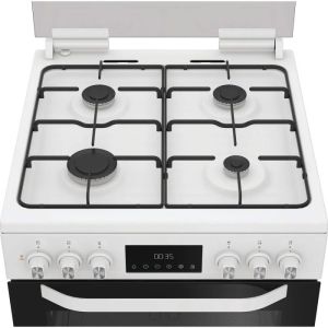 Hotpoint HDD6GDC2W Dual Fuel Double Cooker 60CM - 75L / 38L with Glass Lid