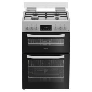 Hotpoint HDG6GDCW 60Cm Gas Double Oven Cooker - White