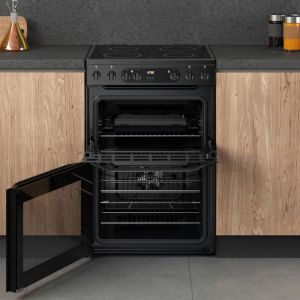 Hotpoint HDEU67V9C2BUK 60Cm Double Oven Electric Cooker With Ceramic Hob - Black