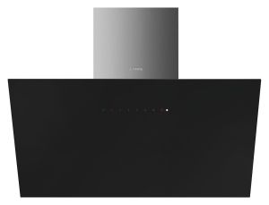 Smeg KICV90BL Black Glass 90Cm Black Glass Angled Chimney Hood