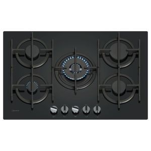 Neff T27PIQ4S0 75cm Black Tempered Glass, 5 burner, 4.0kW Wok burner, Optimised FlameSelect, 5 Dishw