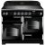 Rangemaster CLA110ECBL/C 117510 Classic 110cm Electric Cooker with Ceramic Hob Black and Chrome