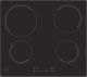 Candy CH64CCB/4U 60 cm Ceramic Hob, 4 zones, touch control, Black glass