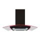 CDA EKPK90BL Curved glass island extractor with edge lighting, Ducted/re-circulating, Edge lighting in 3 colours