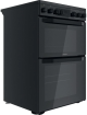 Hotpoint HDEU67V9C2B/UK 60cm Double Oven Electric Cooker with Cermic Hob - Black