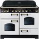 Rangemaster CDL110EIWH/B 113120 Classic Deluxe 110cm Electric Cooker with Induction White and Brass