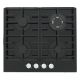Montpellier MGH600BG 60cm Gas On Glass Hob Black With Cast Iron Pan Supports