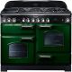 Rangemaster CDL110DFFRG/C 112890 Classic Deluxe Duel Fuel 110cm  Range Cooker Green and Chrome
